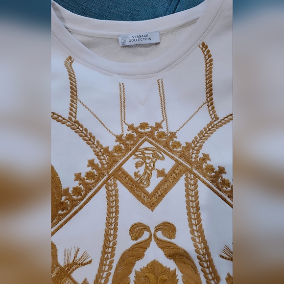 *SOLD* Gianni Versace Gold Embroidered Sweater XXL - Picture 3 of 7